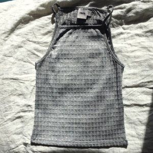 90's Style High Neck Silver Tank Top